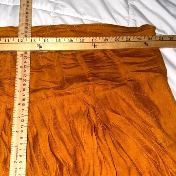 Harem Style Orange Boho Pants Shimmering Fabric Womens - Picture 5 of 7